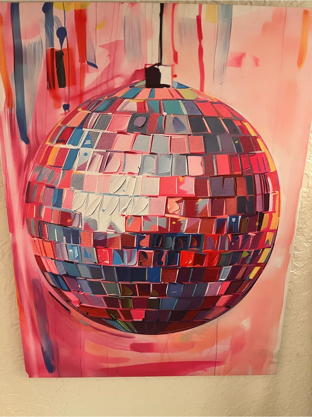 Colorful Disco Ball Canvas Art - Pink, Blue & Purple